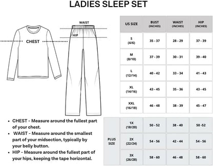 2 Pack: Women’s Pajama Set Super-Soft Short & Long Sleeve Top With Pants (Available In Plus Size)