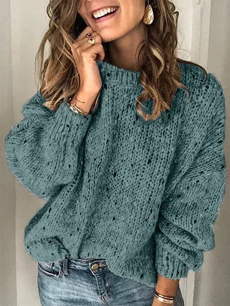 Cotton Long Sleeve Vintage Sweater