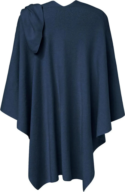 Womens Large Cross Front Poncho Sweater Wrap Topper Knitted Elegant Shawls Cape for Fall Winter