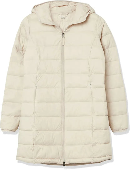 Women's Lightweight Water-Resistant Hooded Puffer Coat (Available in Plus Size)