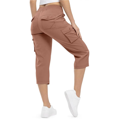 🌿🌿Womens Lightweight Capris Hiking Pants 6 Pockets Quick Dry Cargo Outdoor Trip Loose Shorts COMFY  MOMS OVER 30