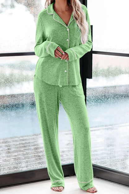 Women's Pajama Sets Long Sleeve Button Down Sleepwear Nightwear Soft Pjs Lounge Sets